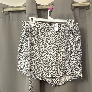 Aerie High Waist Leopard Print Shorts - Black and White